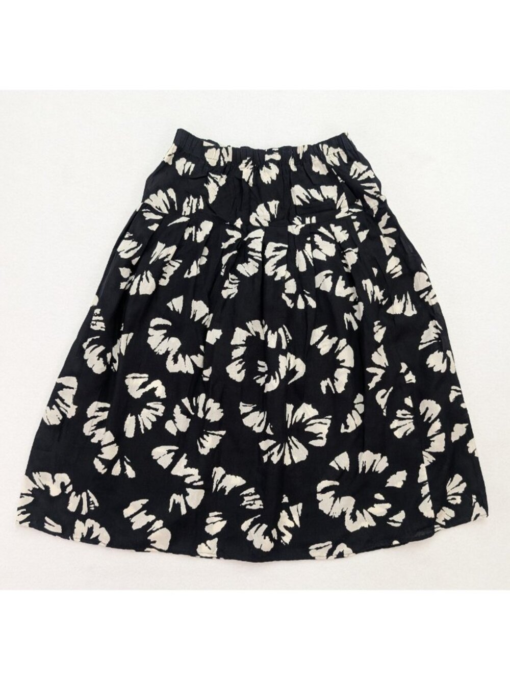 California Krush Vintage 80s 90s Women's Midi Maxi Skirt Black Floral Size M